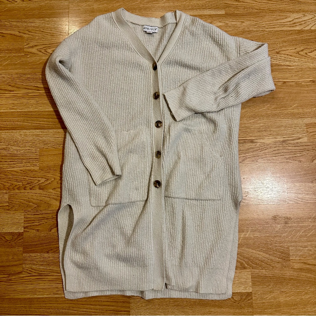 Ava & Viv Cream Cardigan Sweater